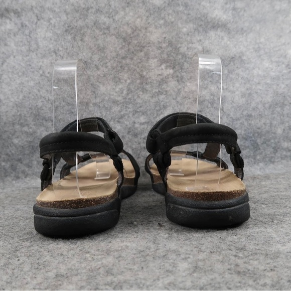 Teva Shoes Womens 9 Ventura Cork Sandals Leather Adjustable Strap Comfort Black - Picture 3 of 9